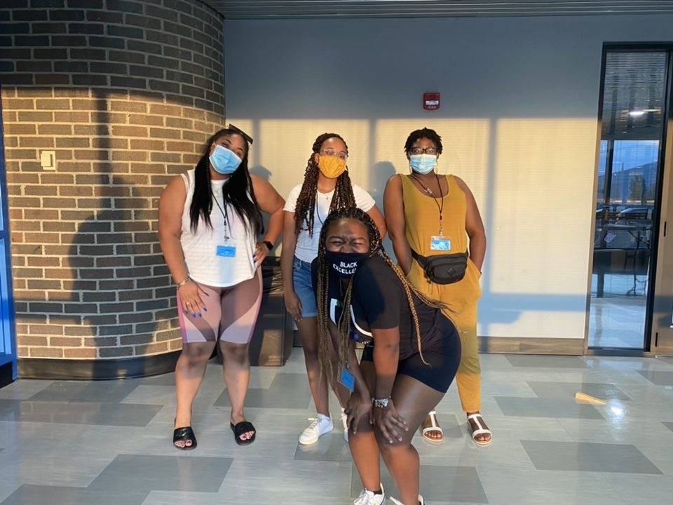 Black Excellence 2020 students posing at orientation